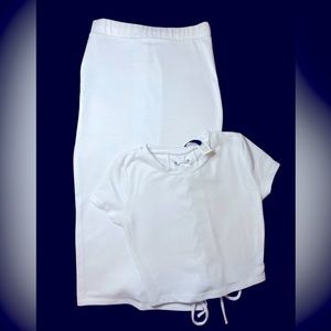 Cute white 2 piece top and long skirt..